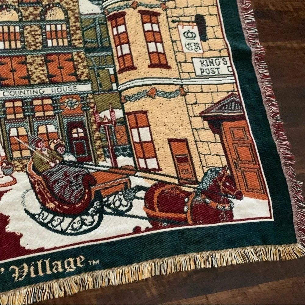 Goodwin Weavers Dept 56 Dickens Village 2nd Series Cotton Christmas Throw